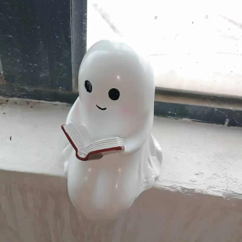 Cute Ghost Reading Lamp – Warm LED Book-Lover Night Light