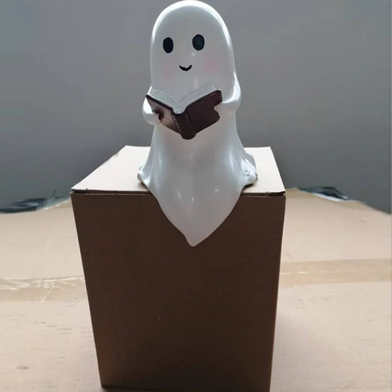 Cute Ghost Reading Lamp – Warm LED Book-Lover Night Light