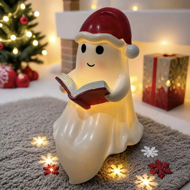 Cute Ghost Reading Lamp – Warm LED Book-Lover Night Light